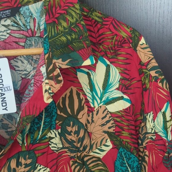 COOFANDY Men's Flower Hawaiian Casual Button Down Vacation Shirt - 2XL NWT - Picture 5 of 6